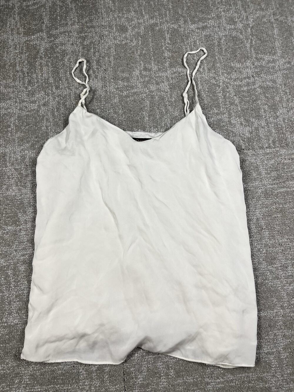 Quince Silk White Lined Tank Blouse Women Size Small